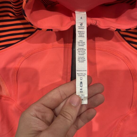 LULULEMON WOMEN'S DEFINE JACKET Size 6 Bright Orange Black - Picture 6 of 9